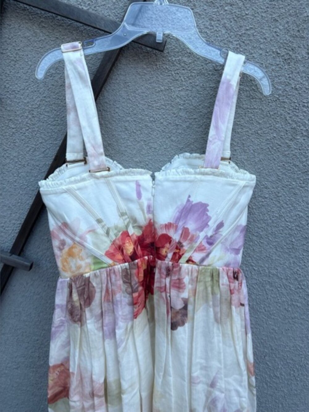 Leo Lin Rose Floral Bustier Dress Midi AUS 12 US 8 - Picture 10 of 12